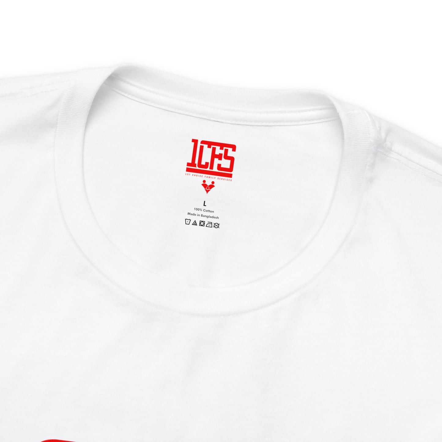 Solid White w/Red Print