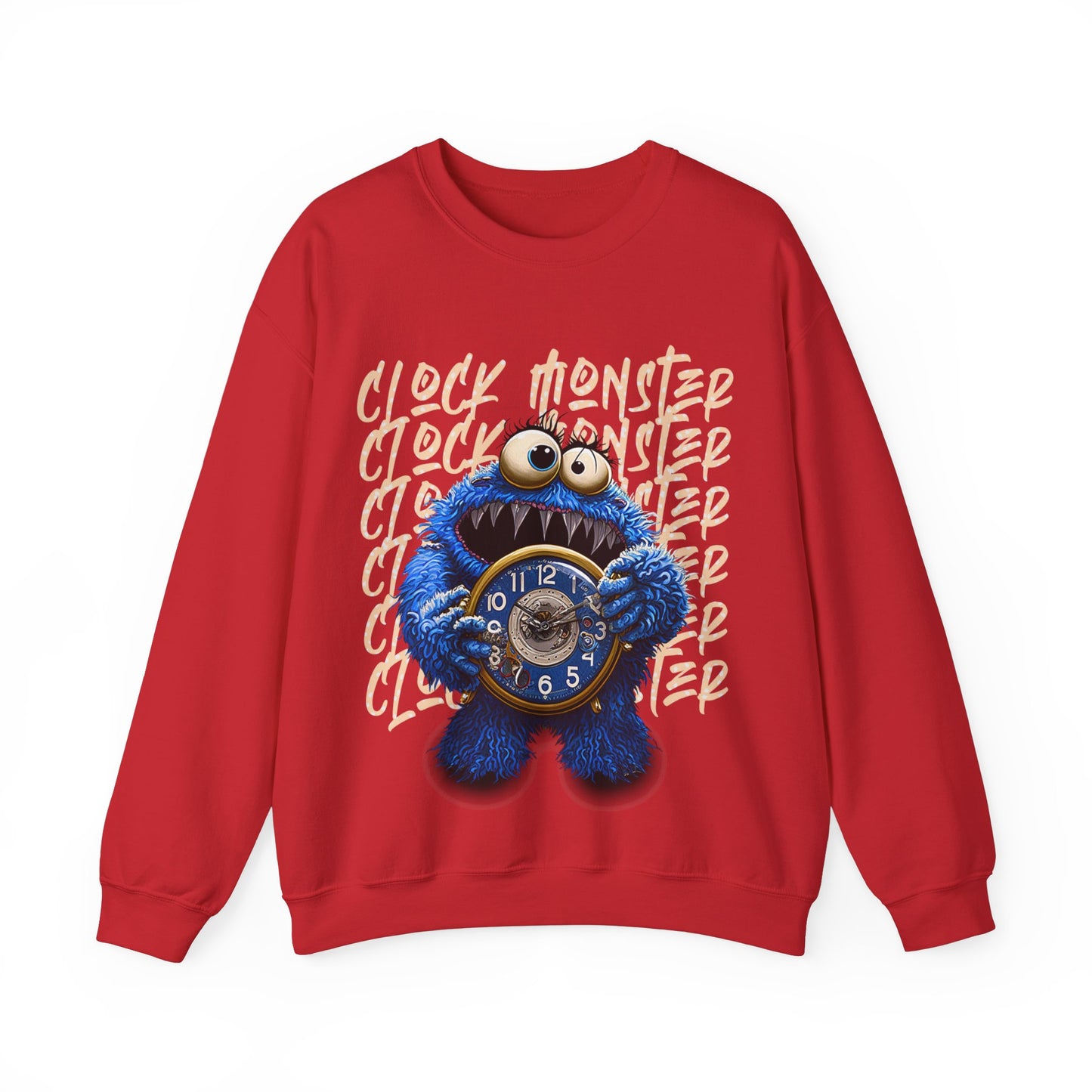 Clock Monster Sweatshirt Icon Red