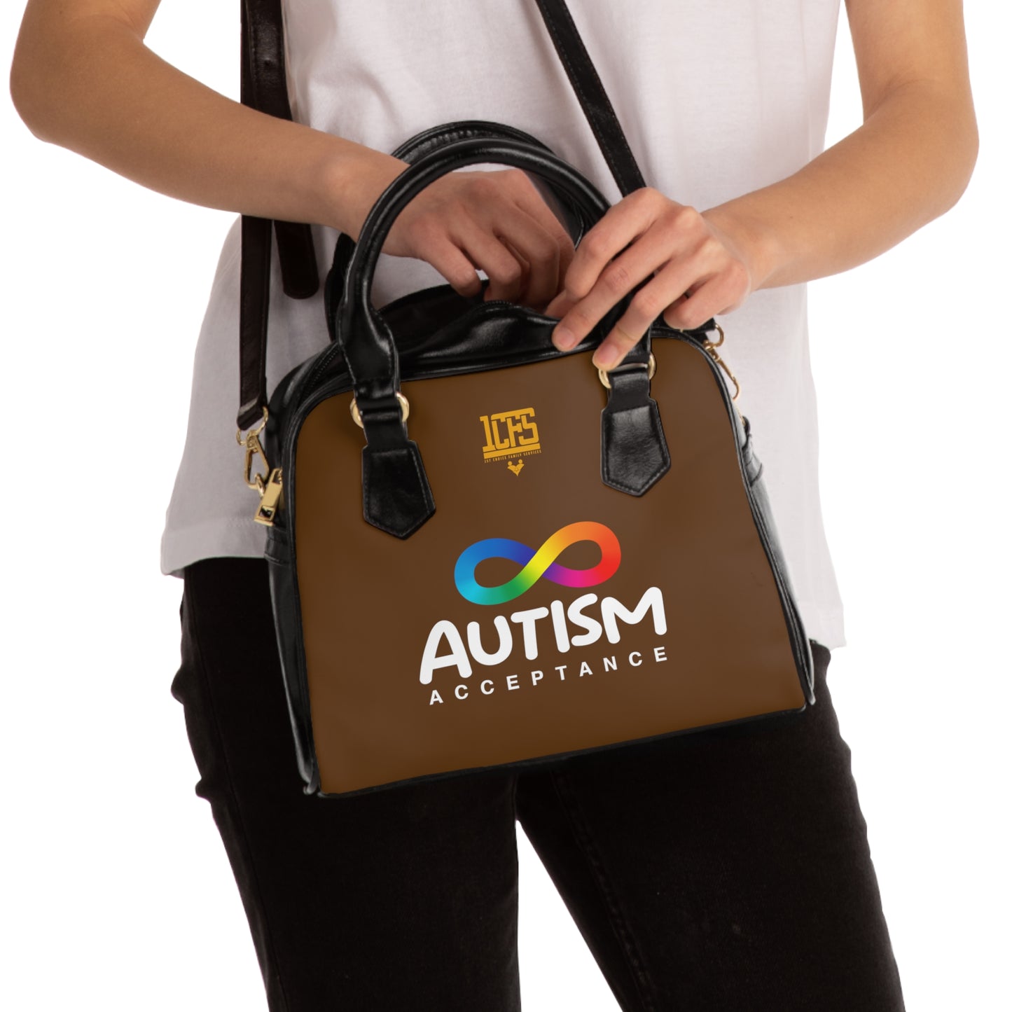 Autism Spectrum Shoulder Handbag Brown